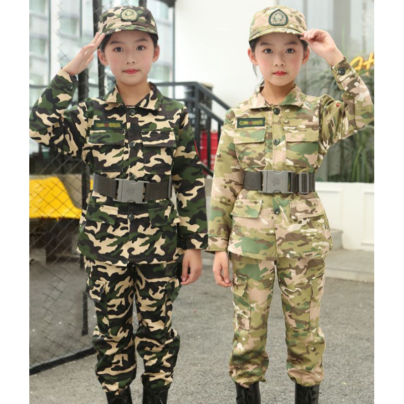 Bộ đồ lính rằn ri đồng phục quân đội cực chất dành cho bé trai và gái