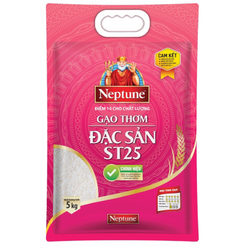 5kg gạo thơm đặc sản st25  Neptune dẻo mềm