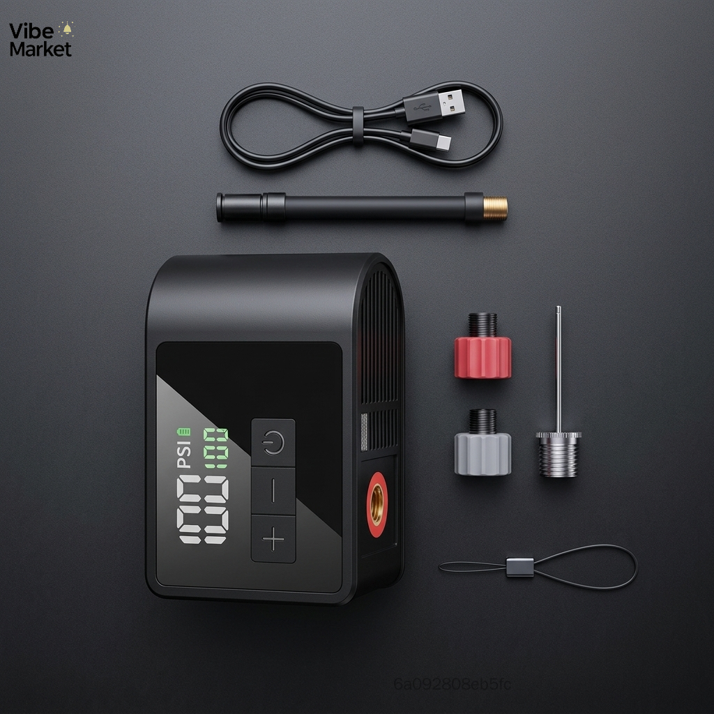 ปั๊มลมไฟฟ้าแบบพกพา Mini Smart Inflator สำหรับจักรยานเสือภูเขายางรถพร้อมจอแสดงผล LED หยุดอัตโนมัติ - ยี่ห้อ Aleekit ราคา 2,179 บาท*ส่งฟรี
