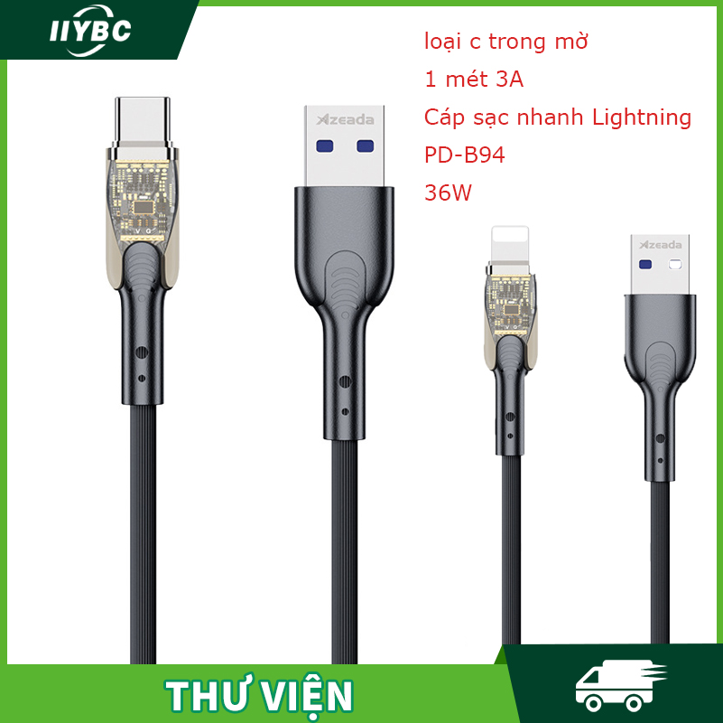 Cáp sạc nhanh type c/cáp usb type c sang usb c pd 36w cáp usb-c sạc nhanh cho macbook air cáp sạc type-c trong mờ 1m 3a sạc nhanh cáp sạc nhanh lightning pd-b94
