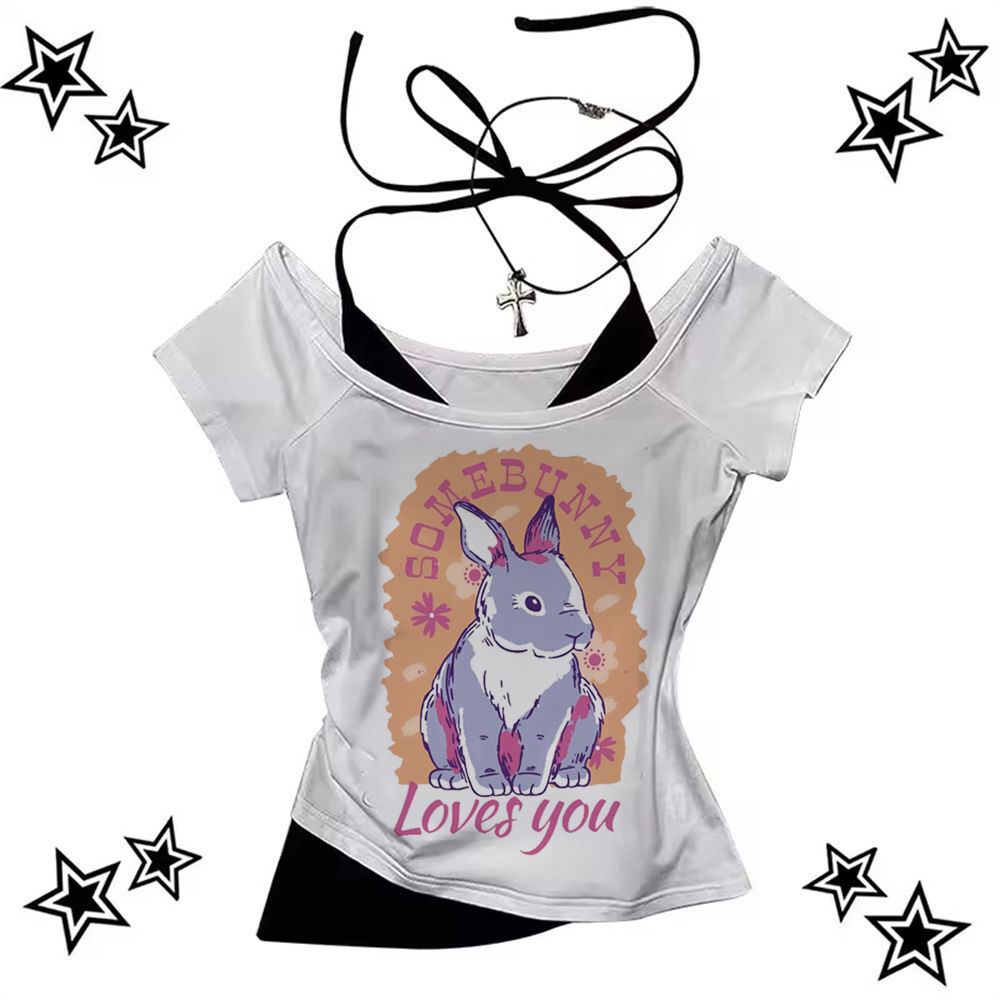 New store opening90s Street Outfits Y2k crop top babydoll corset Grunge summer gyaru coquette Slim Fit Cute gothic teens tees2025 COD - 3
