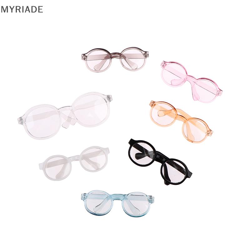 MYRIADE Phụ kiện kính búp bê vải nhung lông gọng tròn 6.5/9.5cm Kính mắt trong suốt