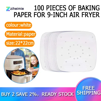 Air Fryer Parchment Paper Liners(9x9 Inch) 100Pcs Large Compatible for xxL Philips, NuWave Brio, Chefman Air fryer Oven