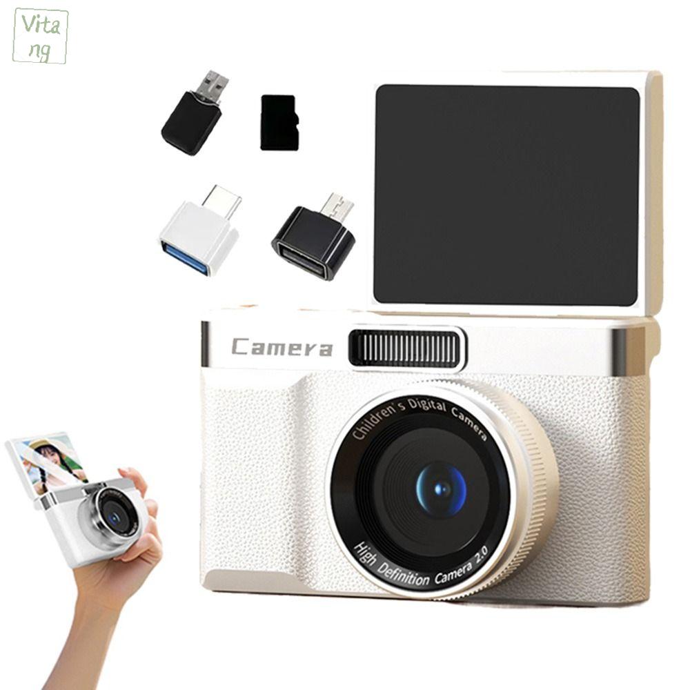 VITANG Zoom 8x Máy ảnh kỹ thuật số HD 1080P Màn hình 2.4' Chống rung Máy quay video chụp ảnh Thời trang retro Màn hình lật 180 ° Camera CCD nhập cảnh Sinh viên
