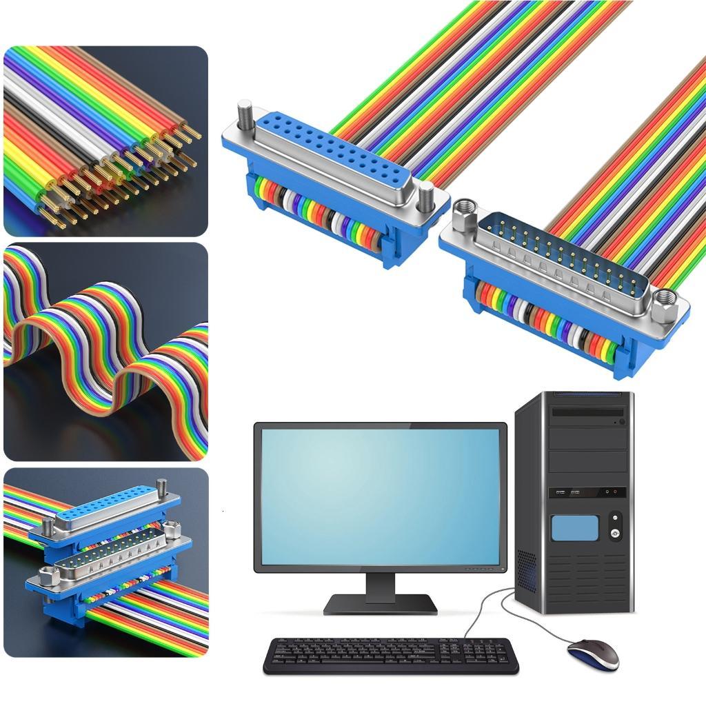 Dễ sử dụng DB25 không hàn cáp giắc nối với pin dây khóa rút cho máy in LPT