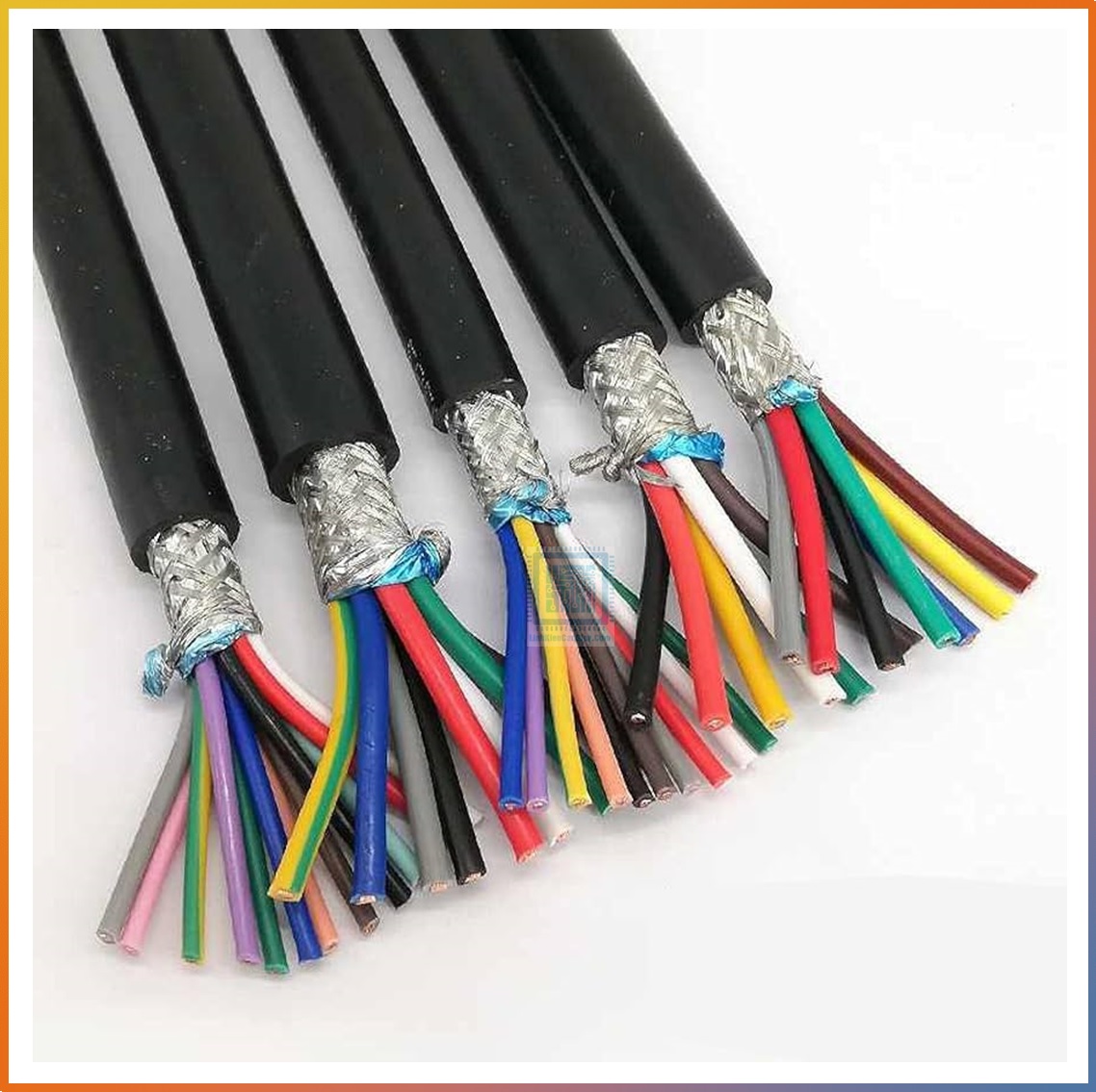 [Có sẵn] Dây điện RVVP2 bọc giáp kim loại chống nhiễu 2, 3, 4, 5, 6, 7, 8, 10 lõi