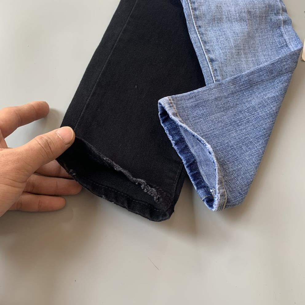 Quần JEANS 4 Vạch Trắng Nam Quần bò nam Thom 4 sọc Trơn Phối Dập Kẻ Trắng Đùi Cực Đẹp Mway MQK 018