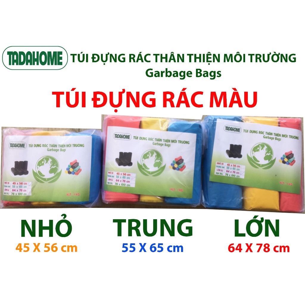 Túi đựng rác 1kg, túi đựng rác đen màu, túi rác thân thiện môi trường - tadahome