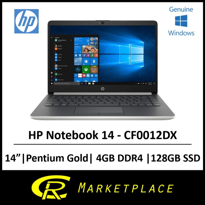 HP Notebook 14-CF0012DX Intel Pentium® Gold 4417U 4GB DDR4 RAM 128GB SSD