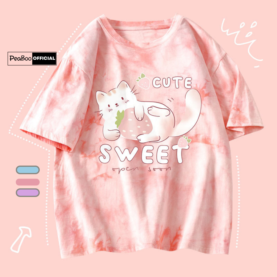  Áo Thun Loang Áo Loang Unisex By PEABOO Mã TL BST 04 Chất Cotton Form Rộng Cho Nam Nữ 