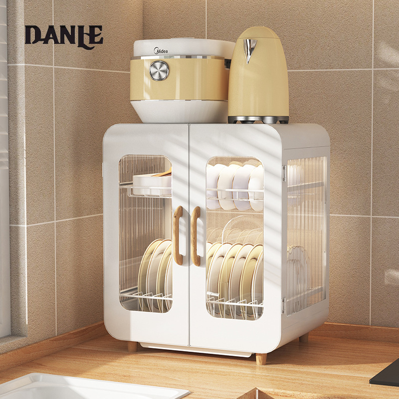 Countertop drain bowl rack double dustproof cupboard kitchen shelf household with water tray drawer storage cabinet ราคา 1,238 บาท*ส่งฟรี