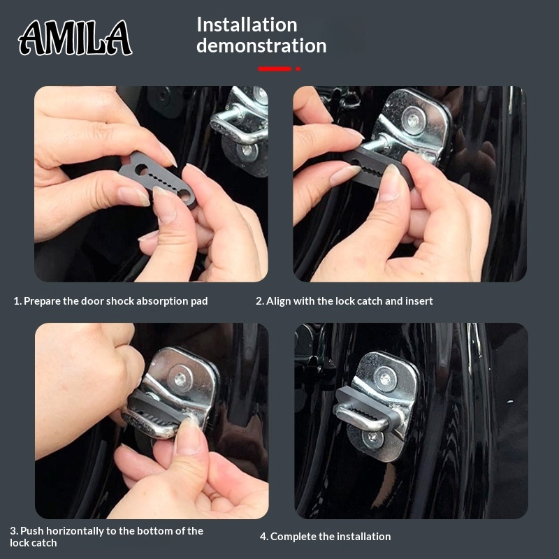 AMILA Car Door Shock Absorbing Pad Silicone Anti-Collision Buffer Strip for Noise Reduction and Protection Giá 13,580 Đồng*Miễn phí vận chuyển