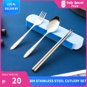 Portable Stainless Steel Cutlery Set with Case and Box
