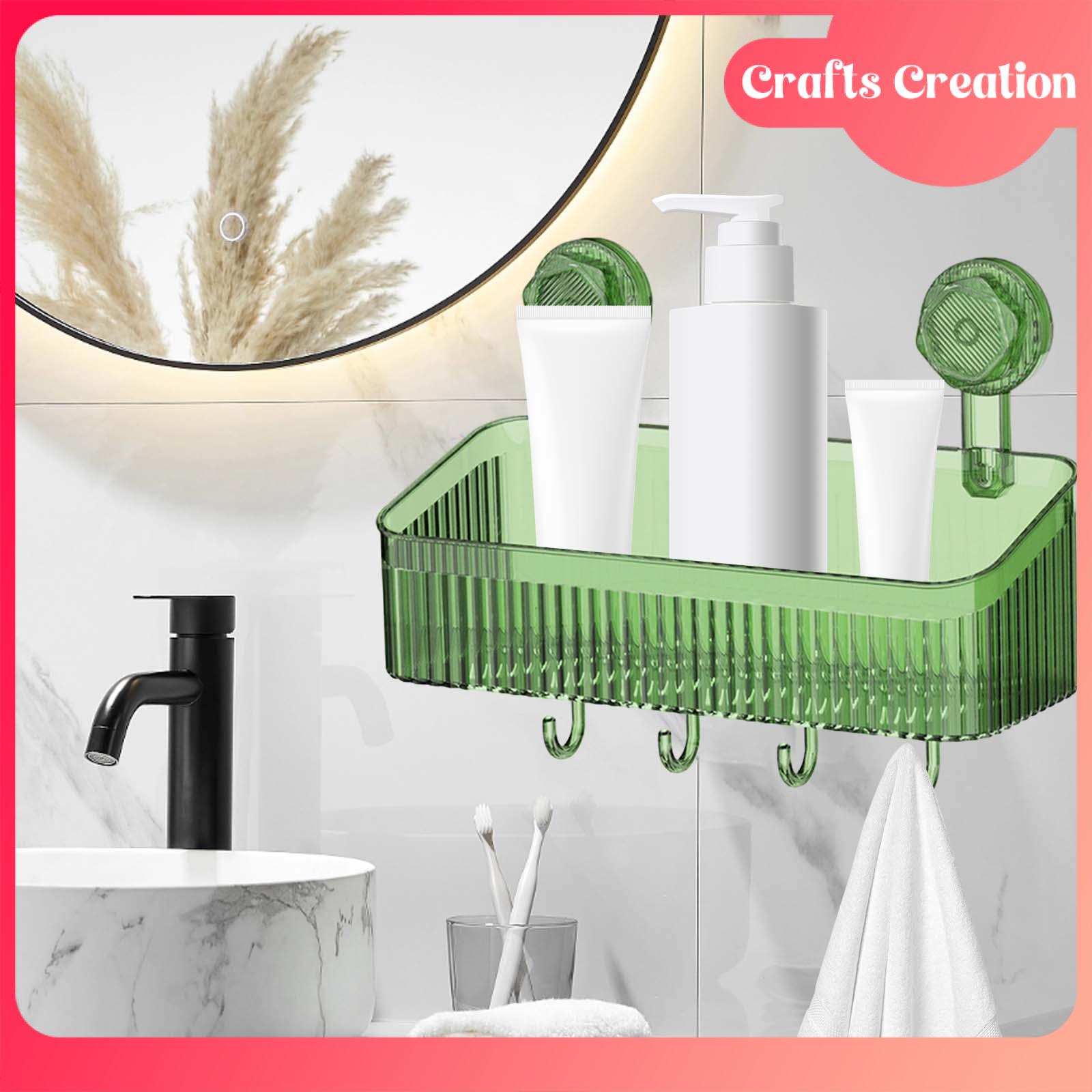 Crafts Creation Shower Caddy Suction Cup Shower Basket No Punching Need Multifunctional Practical Fashion Removable Shower Shelf for Dorm