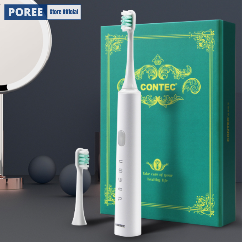 Bàn chải điện Contec bàn chải đánh răng công nghệ rung sóng âm Cao Cấp - Hàng chính hãng