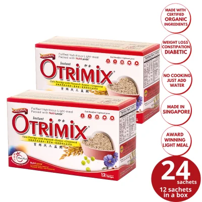 Award Winning Otrimix Instant Oats Porridge | Organic Ingredients | Power Breakfast | Lower GI Meal | No Added Sugar 12 Meals X 2 (2 Boxes)