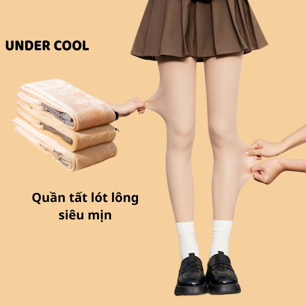 Quần tất giữ nhiệt nữ lót lông UNDERCOOL co dãn màu da đen siêu ấm mùa đông cực ấm đại hàn