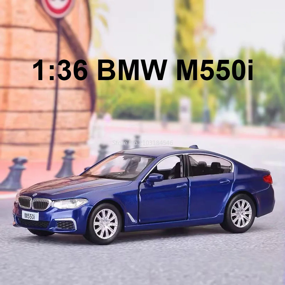Quy mô 136 BMW m550i hợp kim Xe mô hình diecasts kim loại đồ chơi xe mô phỏng với kéo trở lại Lốp xe cao su Bộ sưu tập trẻ em Quà tặng