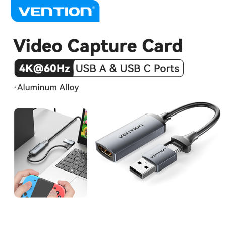 Vention Hdmi Video Capture Card for Video Recorder Switch Xbox PS5 PS4 Computer Laptop Phone PC Tablet Camera Hdmi to Usb A Type C Card