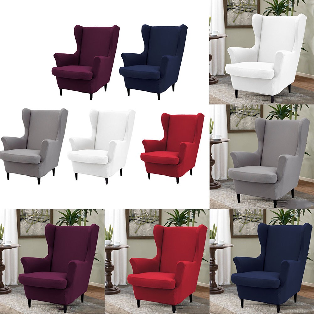 【WELIBA】All-season solid color elastic all-inclusive Wingback Chair Cover[Buy now] ราคา 1,619 บาท*ส่งฟรี