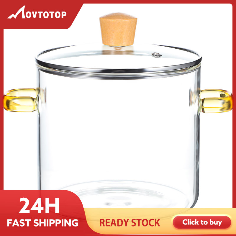 MOVTOTOP Nồi thủy tinh Mặt bếp thủy tinh Nồi nấu suốt Nồi thủy tinh Nồi thủy tinh 2300ml