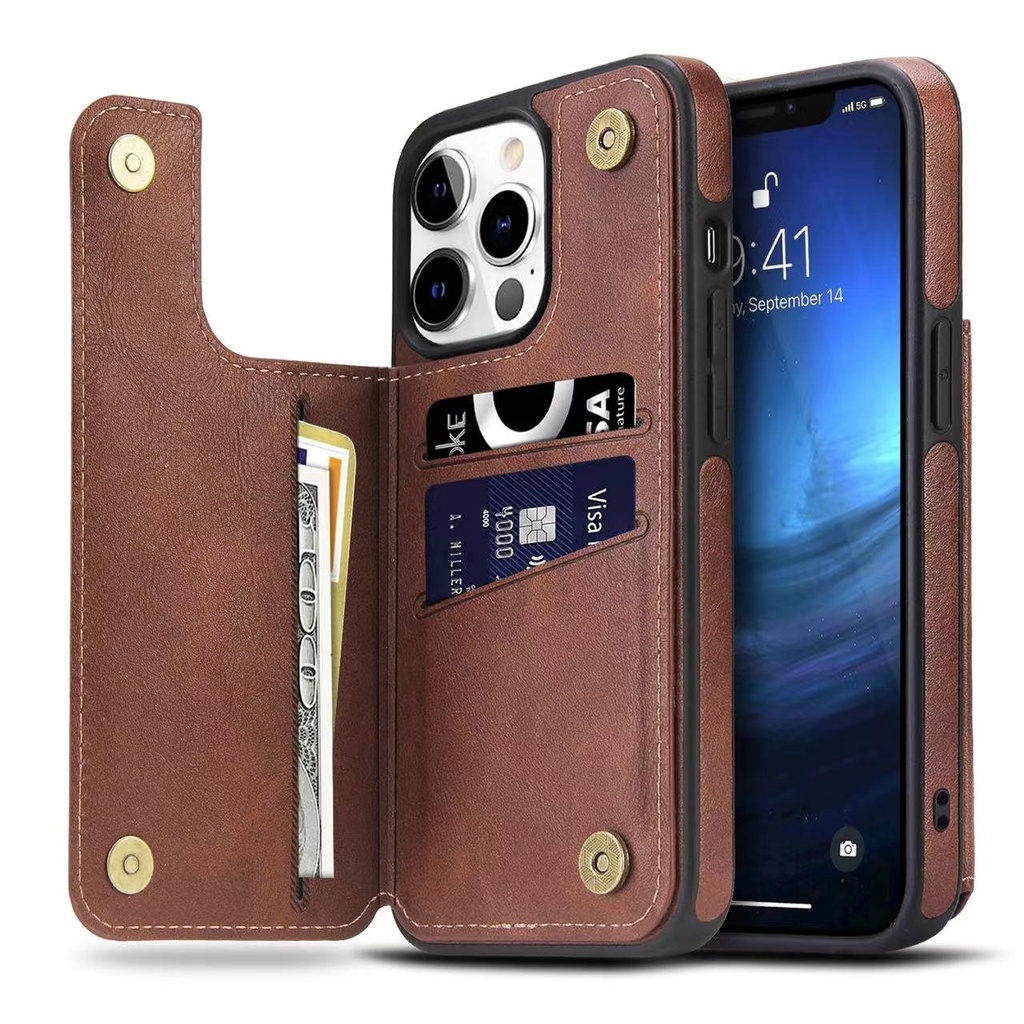 Ốp lưng ví da cao cấp dành cho iPhone 11/12/13/14/pro/max/plus/promax/mini