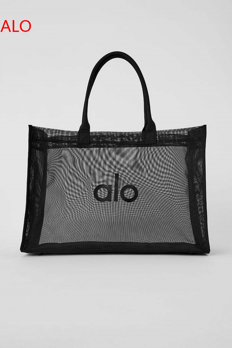 【New】 A Alo Yoa Mesh Bag Hand Bag Yoga Fitness Mesh Shoulder Bag Beach Hand Bag Transparent Buggy Ba