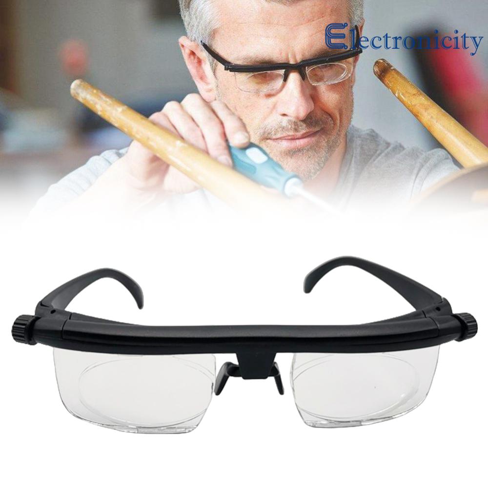 Kính đọc sách điều chỉnh tự động Unisex- -6D đến + Mắt kính cận chỉnh độ dài tiêu cự 3D với khung thời trang cho mọi lứa tuổi