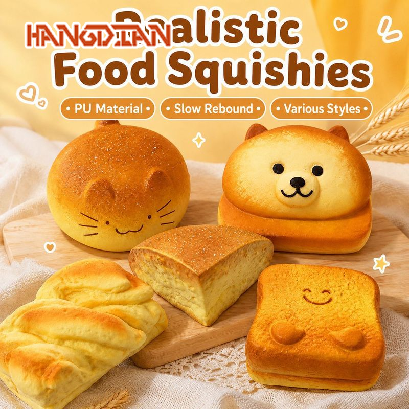 [HANGDIAN Realistic PU Bread Stress Relief Toy Soft Squishy Decompression Plaything for All Ages,Hangdian Squishy Toys, Squishy Squeeze Toys Anti-Stress Toys, Slow Squishies, Realistic Soft Pu Bread Stress-Relief Toys for All Ages.,] ราคา 65 บาท*ส่งฟรี