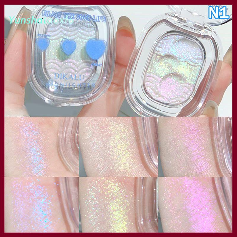 yunshataoxf Dikalu khoai tây nghiền kết cấu long lanh Phấn mắt màu tím vàng hồng ngọc trai long lanh cơ thể Highlighter 3 trong 1 Bảng trang điểm - 4