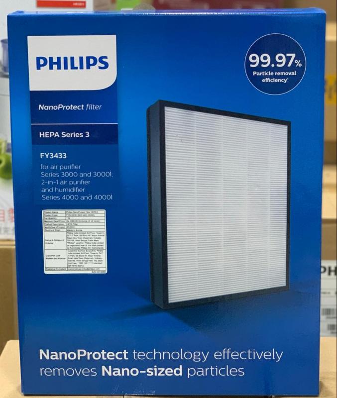 Original Philips NanoProtect HEPA filter FY3433/00 for Philips Air Purifier AC3256,AC3257,AC3259(captures 99.97% 0.3µm particles)(Pre Order- Ships in 15 days) Singapore