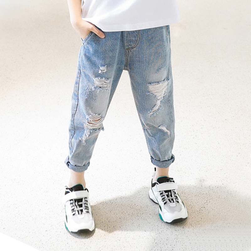 Quần Bò Cho Bé Trai DIIMUU, Quần Denim Dáng Ôm, Cạp Co Giãn, Dành Cho Trẻ Từ 5-11 Tuổi