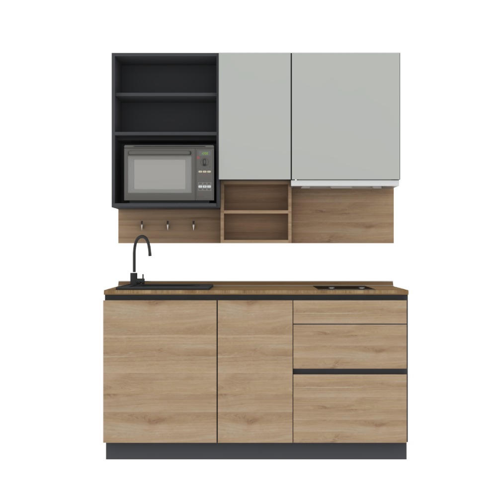 INDEX LIVING MALL CUSINA Kitchen Compact 160 cm. - Grand Oak ราคา 21,190 บาท*ส่งฟรี
