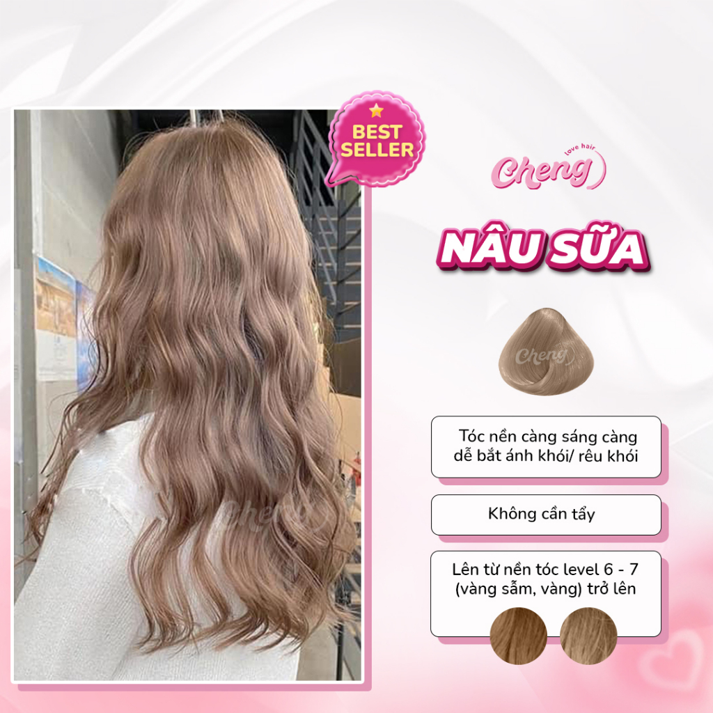 Nhuộm Tóc Màu NÂU SỮA, NÂU TRÀ SỮA Không Tẩy | Chenglovehair, Chenglovehairs