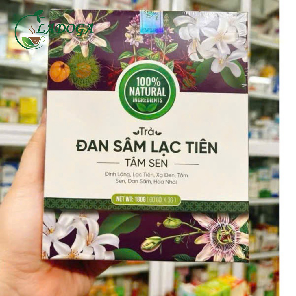 Trà Đan Sâm Lạc tiên Đinh Lăng Tâm sen cải thiện giấc ngủ tăng tuần hoàn não