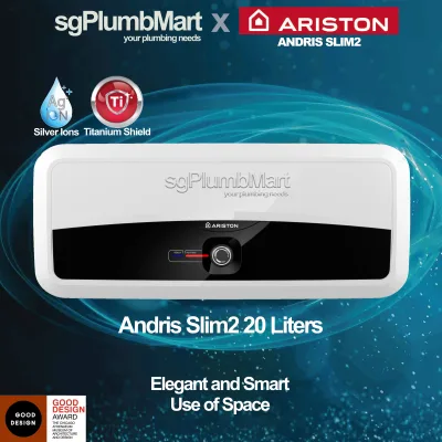 Ariston x sgPlumbMart SL20 Storage Water Heater Andris Slim2 20 Liters Ariston Heater 20 Slim 2 20