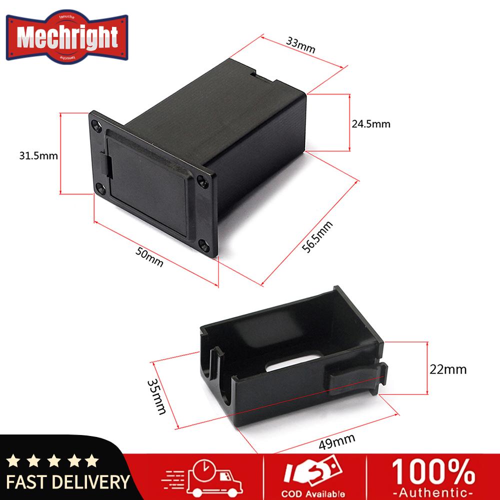 Mechright 9V แบตเตอรี่ เคส กล่องใส่กล่องสำหรับกีตาร์เบสกระบะสีดำ ราคา 47 บาท*ส่งฟรี