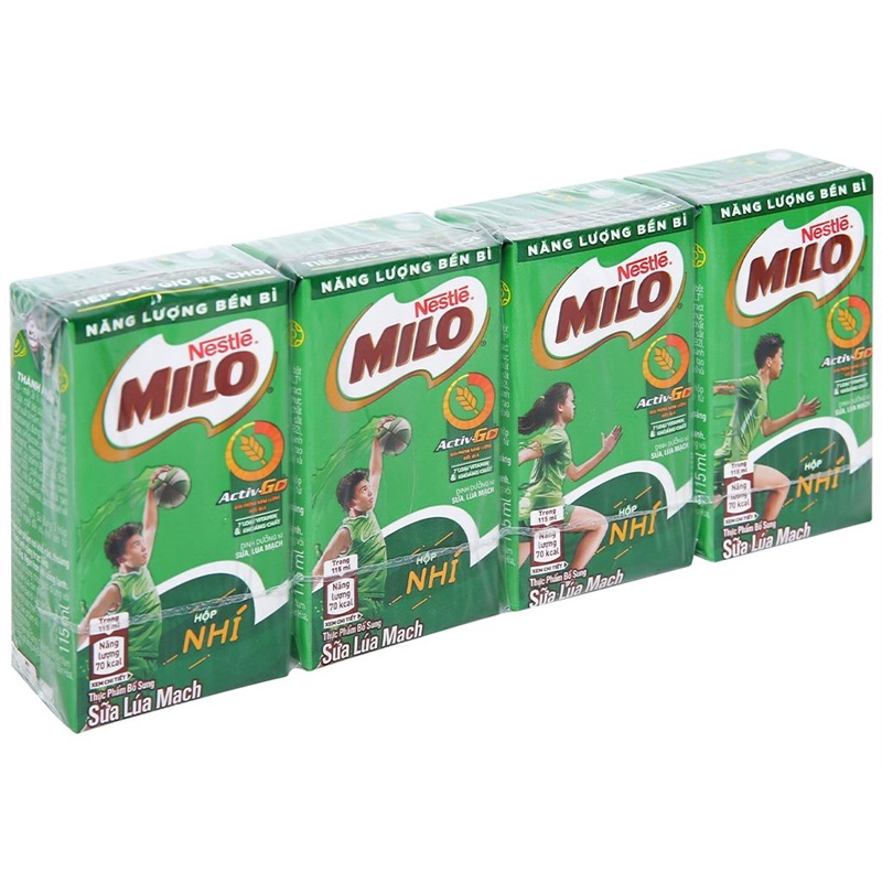 Lốc 4 hộp thức uống lúa mạch nestle milo 110ml