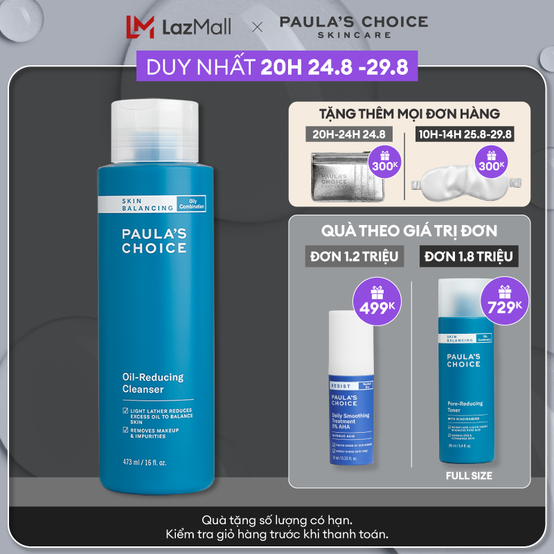 Sữa rửa mặt cân bằng độ ẩm và giảm dầu Paula's Choice Skin Balancing Oil Reducing Cleanser 473ml 1151