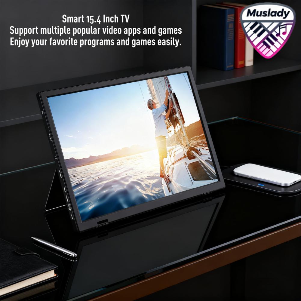 MUSLADY สมาร์ททีวี 15.4 นิ้ว 1 + 8G LED HD TV สนับสนุน 1080P สมาร์ท WIFI โทรทัศน์พร้อมรีโมทคอนโทรลสำหรับห้องครัวห้องนอนห้องน้ำ ราคา 4,862 บาท*ส่งฟรี