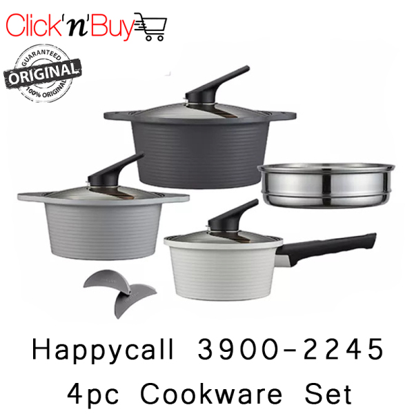 Happycall 3900-2245 Alumite Arbor 4-Pc Die Cast Pot and Steamer Set. Oven-Safe. Ideal for Use On Most Stoves. Local SG Stock. Singapore