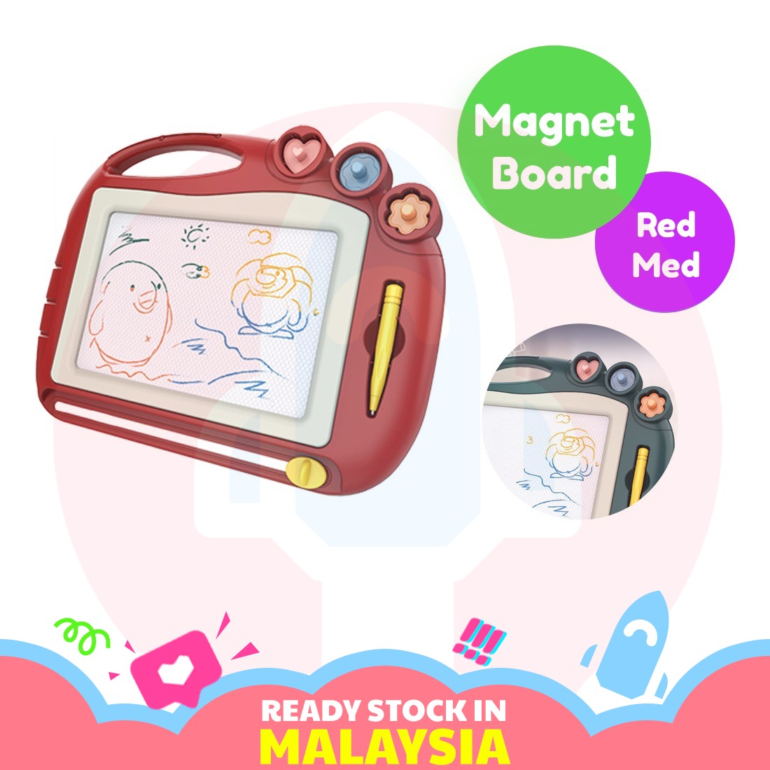 Iskiddo 4 Colours Magnetic Drawing Board For Kids Education Toys Mainan Melukis Baby Toy Sketch Board Doodle Mat