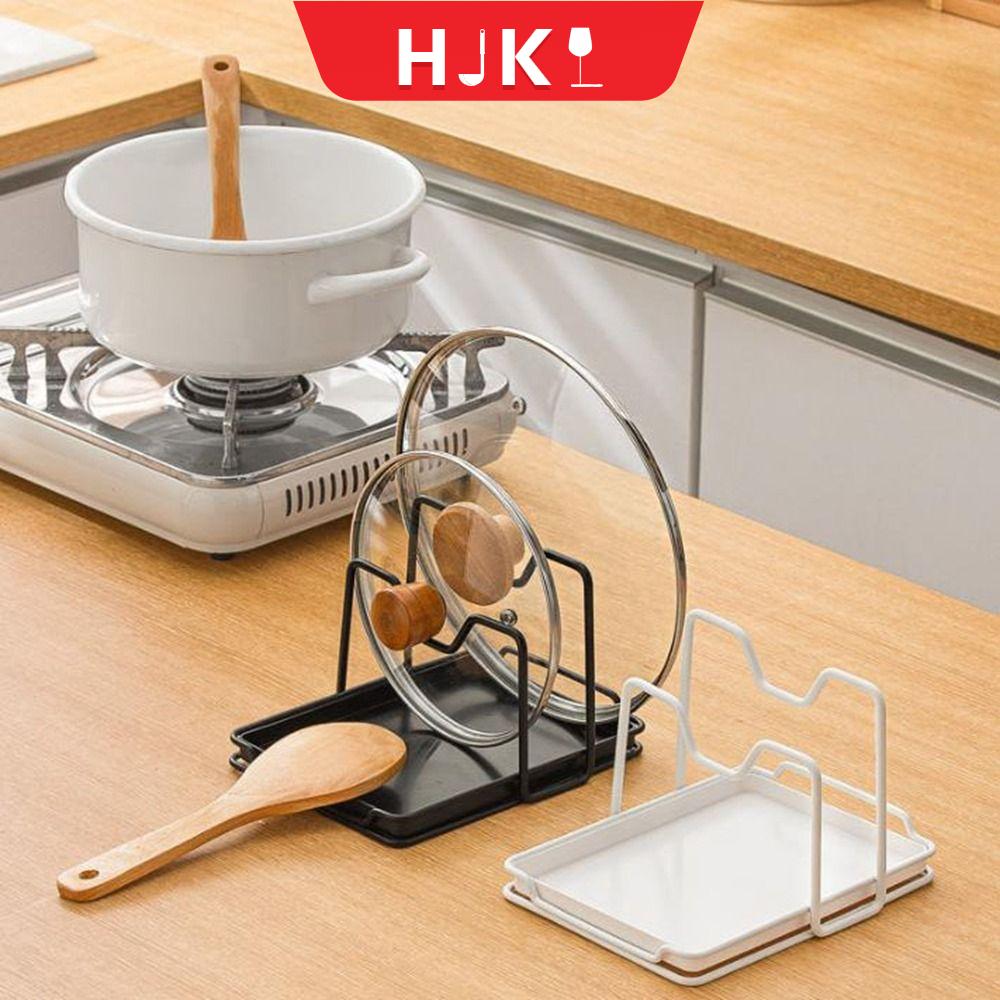 HJKL Sắt Giá đỡ nắp nồi Nhẹ Chống gỉ Giá để đồ dùng Đa chức năng Tiết kiệm không gian Giá đỡ thớt dành cho gia đình