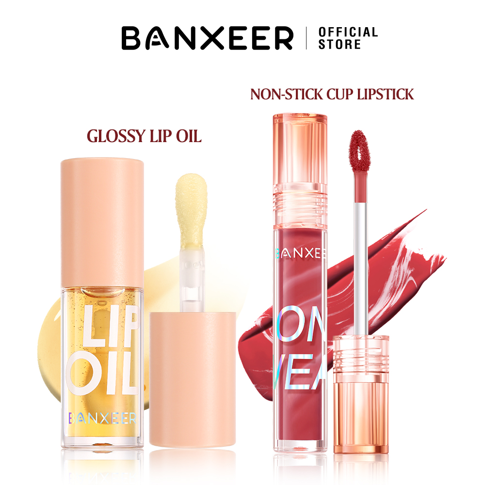 【Exclusive Discount】 Banxeer 2pcs Matte Liquid Lipstick Lip Super Waterproof Long Lasting Non- Cup Repairing Primer Lip Care Cosmetics