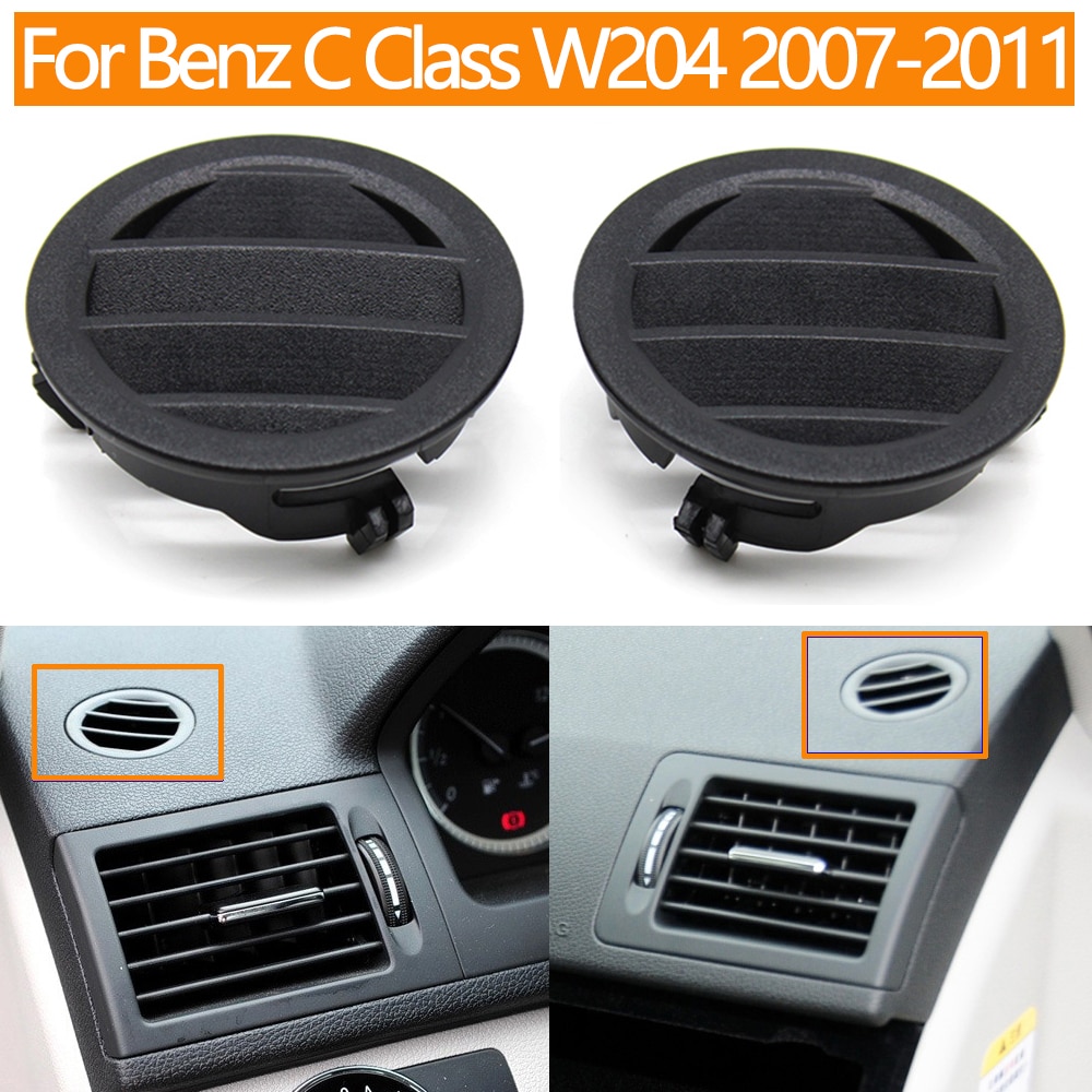 Car dashboard round air conditioning ac vent outlet grille cover for mercedes benz c class w204 c220 c230 c260 c300 2008 2009