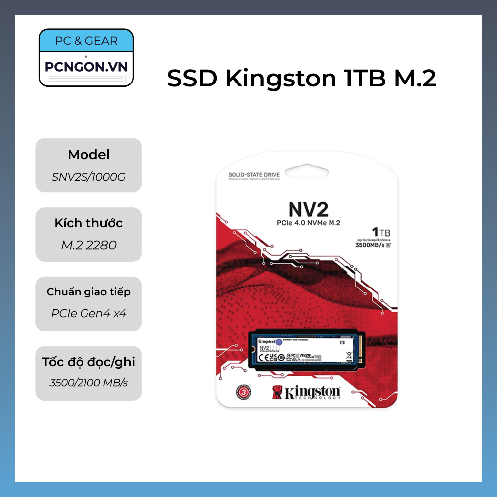 [PCNGON] SSD Kingston 1TB M.2 PCIe Gen4 x4 NVMe