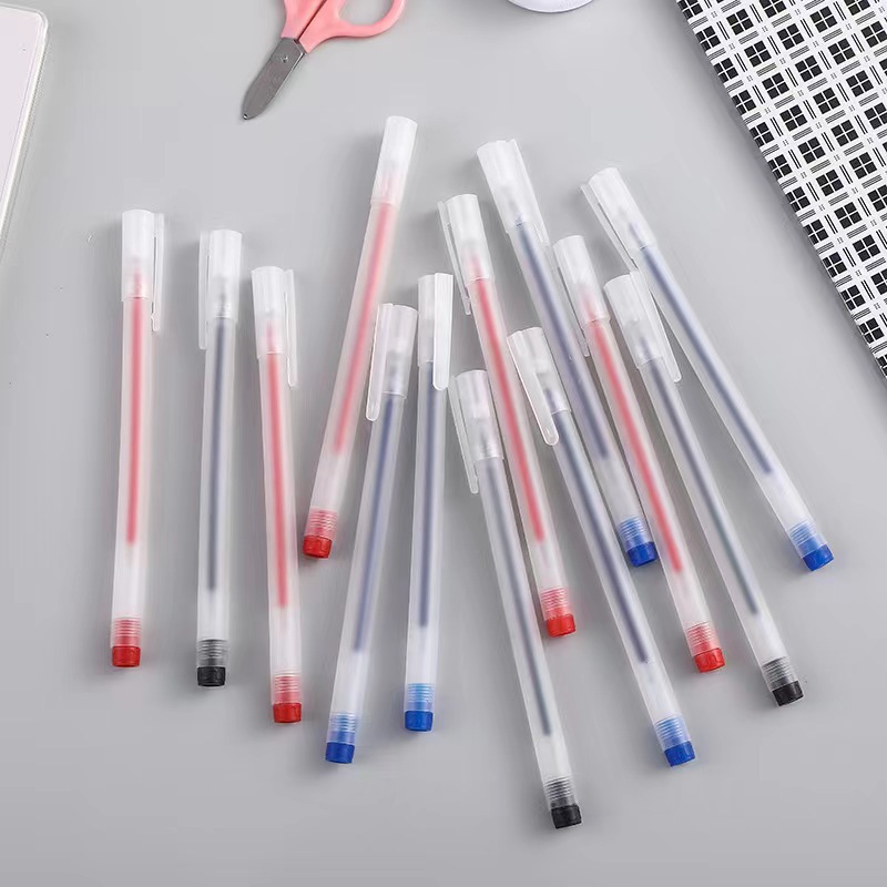 1pcs Bút bi nước mực gel 0,5mm, bút màu đen, đỏ và xanh, mực trơn viết cực