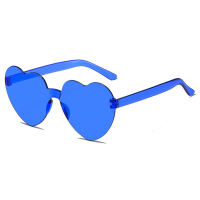 beautyburstph Transparent Fashion Candy Color Glasses Peach Heart Sunglasses Integrated Frameless Sunglasses