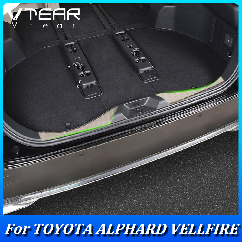 Vtear cho New Toyota Alphard vellfire 2023 2024 cốp xe ô tô bảo vệ bảng chắn phía sau thép không gỉ Nội Thất Ô Tô Phụ kiện sửa đổi