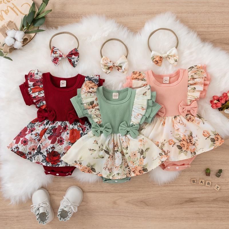 lazada ladies dress Romper Baby Girl Clothes Newborn Baby Girl Clothes Hanfu Chinese Traditional Cheongsam Romper Infants satin flower girl dress with bow